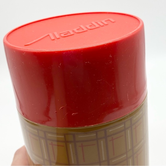 Vintage 1970s Aladdin Plaid Thermos Pint Size - Picture 5 of 13